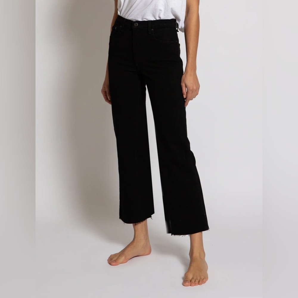 Askk NY Crop Wide Leg Denim In Black